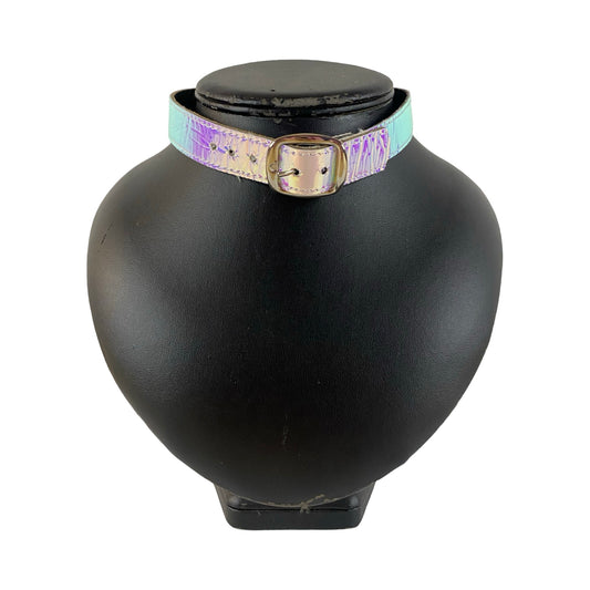 KINK KBH // HANDCRAFTED - HOLOGRAFISK SORT HJERTE HALSBÅND