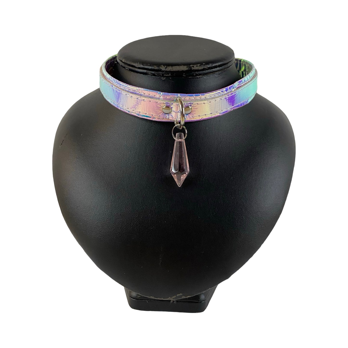 KINK KBH // HANDCRAFTED - VEGANSK HOLO HALSBÅND PINK GEM