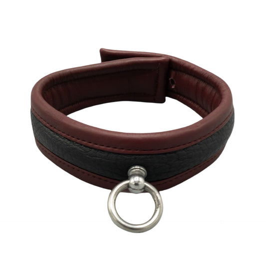 MCHURT - WOTAN LÅSBART HALSBÅND SORT/BORDEAUX