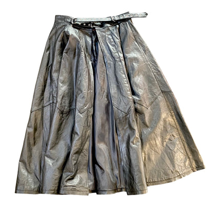 MCHURT - LÆDER NEDERDEL MED ÅBEN FRONT