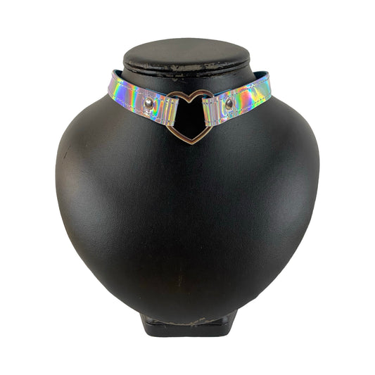 KINK KBH // HANDCRAFTED - TURKIS HOLO HJERTE HALSBÅND