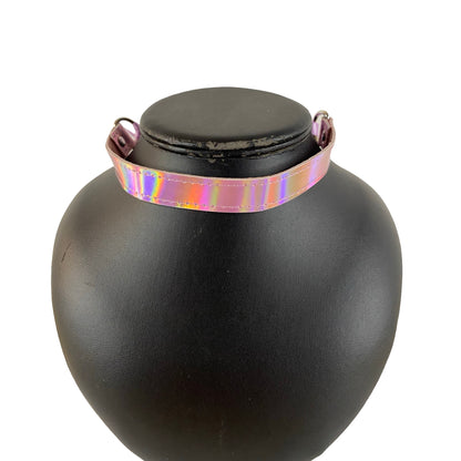 KINK KBH // HANDCRAFTED - LYSERØD HOLOGRAFISK CHOKER