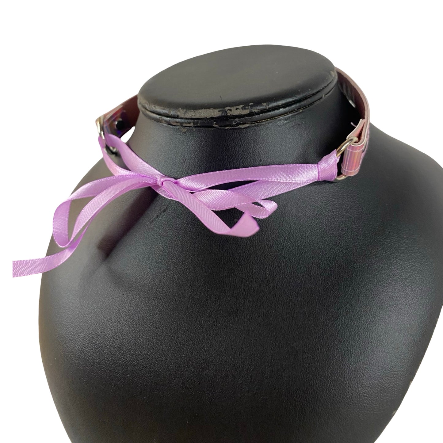 KINK KBH // HANDCRAFTED - LYSERØD HOLOGRAFISK CHOKER