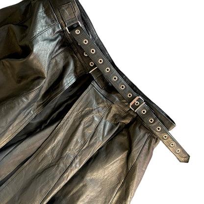 MCHURT - LÆDER NEDERDEL MED ÅBEN FRONT