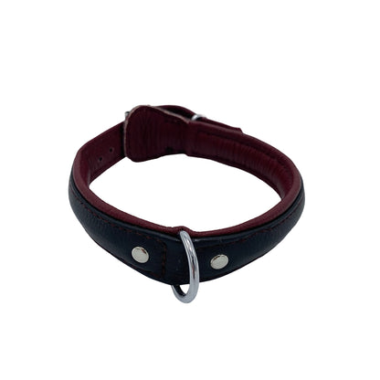 MCHURT - SMALT SLAVE HALSBÅND I SORT/BORDEAUX